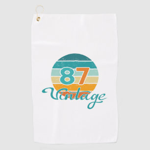 Retro Sunset 87 Vintage Distressed Golf Towel