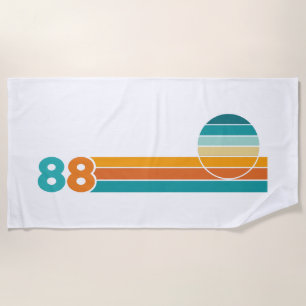 Retro Sunset 88 Beach Towel