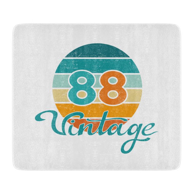 Retro Sunset 88 Vintage Distressed Cutting Board (Front)