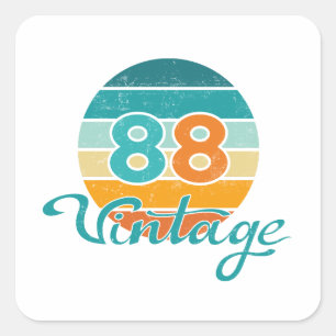 Retro Sunset 88 Vintage Distressed Square Sticker