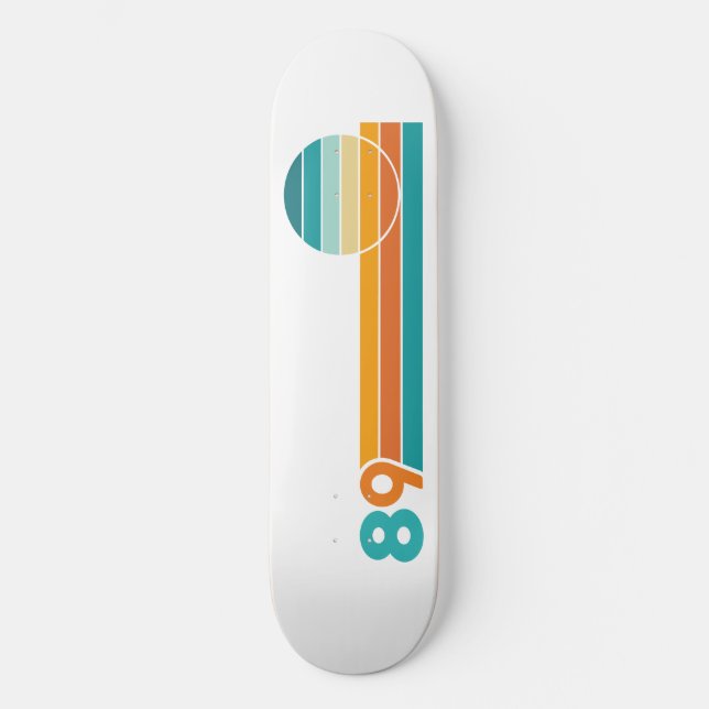 Retro Sunset 89 Beach Towel Skateboard (Front)