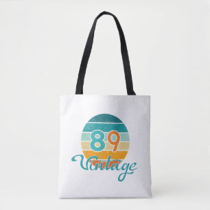 Retro Sunset 89 Vintage Distressed Tote Bag