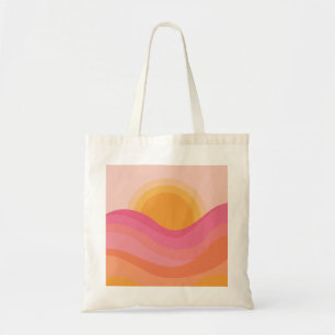 Retro Sunset Abstract Tote Bag
