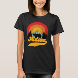 Retro Sunset Alaska Juneau Bear Mountains Wild AK T-Shirt