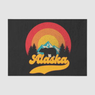 Retro Sunset Alaska Juneau Bear Mountains Wildl Tissue Paper