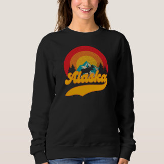 Retro Sunset Alaska Juneau Moose 0Mountains Wild Sweatshirt