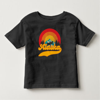Retro Sunset Alaska Juneau Moose 0Mountains Wild  Toddler T-Shirt