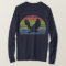 Retro sunset American bald eagle soaring predator