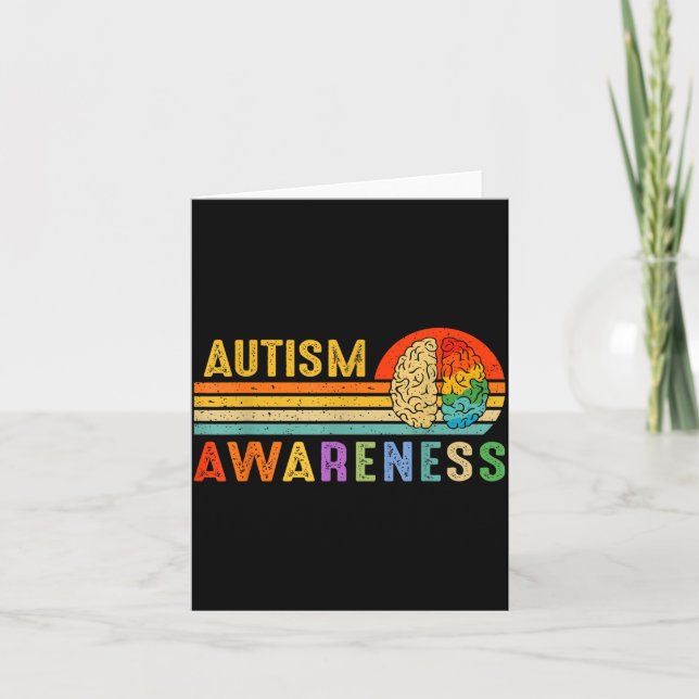 Retro Sunset Autism Awareness Neurodiversity Spect Card (Front)