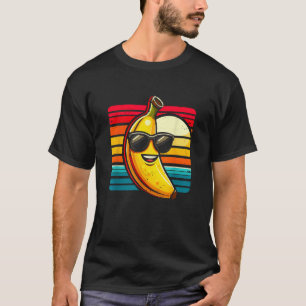 Retro Sunset Banana Wearing Sunglass Meme Kawaii  T-Shirt