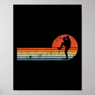 Retro Sunset Baseball Pitcher Vintage Baseball Pla Poster