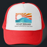 Retro Sunset Beach  40th AF Birthday Crew Squad Trucker Hat<br><div class="desc">Retro Sunset Beach 40th AF Birthday Crew Squad Trucker Hat</div>