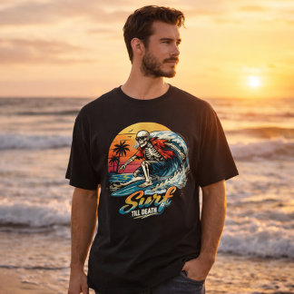 Retro Sunset Beach Gothic Surfing Graphic T-Shirt