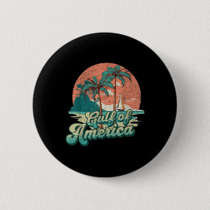 Retro Sunset Beach Vibes - Gulf Of Usa, America 6 Cm Round Badge