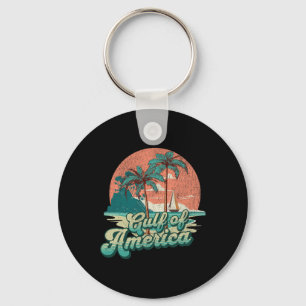 Retro Sunset Beach Vibes - Gulf Of Usa  Key Ring