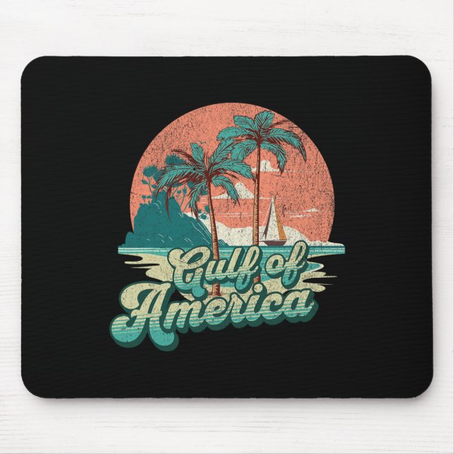 Retro Sunset Beach Vibes - Gulf Of Usa  Mouse Pad (Front)