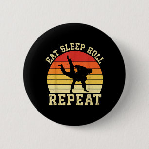 Retro Sunset BJJ Brazilian Jiu Jitsu Throw 6 Cm Round Badge