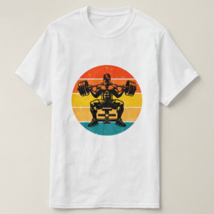 Retro Sunset Bodybuilding T-Shirt - Men's Fitness 