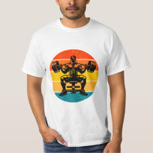 Retro Sunset Bodybuilding T-Shirt - Men's Fitness 