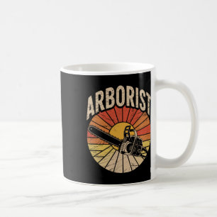 Retro Sunset Chainsaw Arboriculture Arborist Coffee Mug