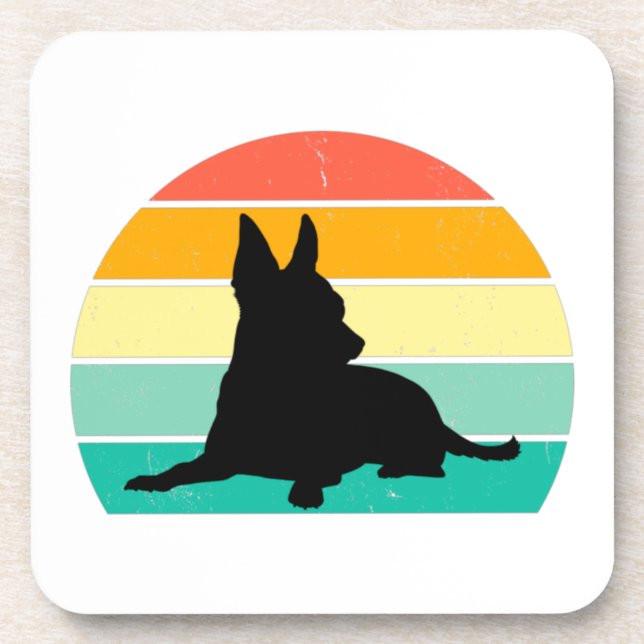 Retro Sunset Chihuahua     Coaster (Front)