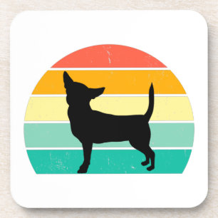 Retro Sunset Chihuahua Coaster