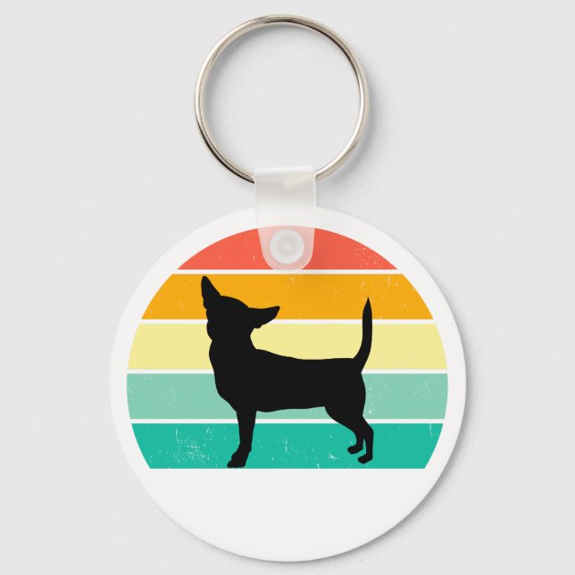 Retro Sunset Chihuahua       Key Ring (Front)