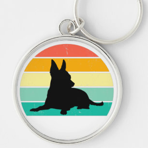 Retro Sunset Chihuahua Key Ring