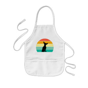 Retro Sunset Chihuahua Kids Apron