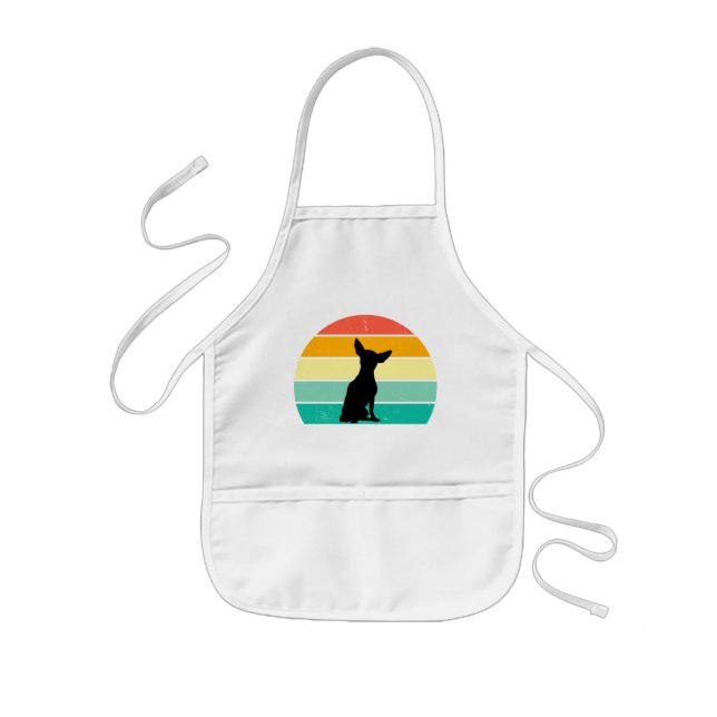 Retro Sunset Chihuahua   Kids Apron (Front)