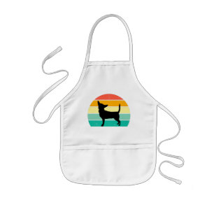 Retro Sunset Chihuahua Kids Apron