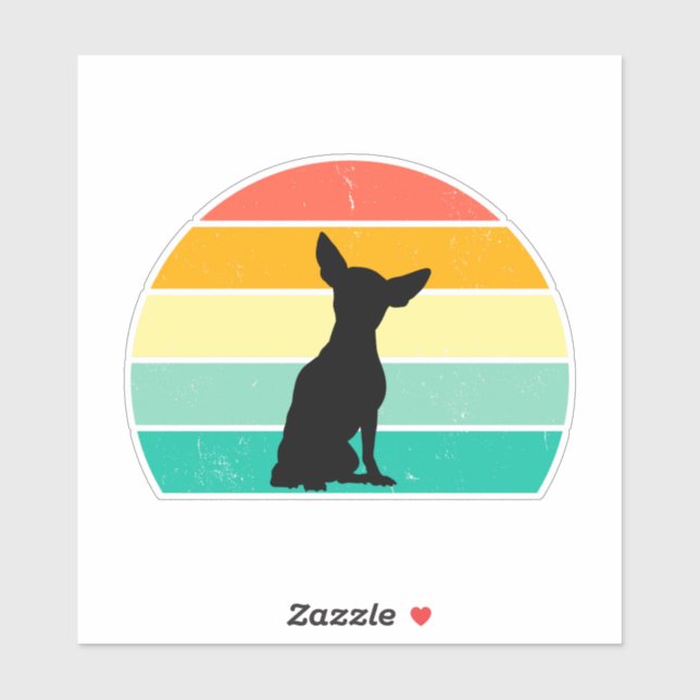 Retro Sunset Chihuahua Sticker (Sheet)