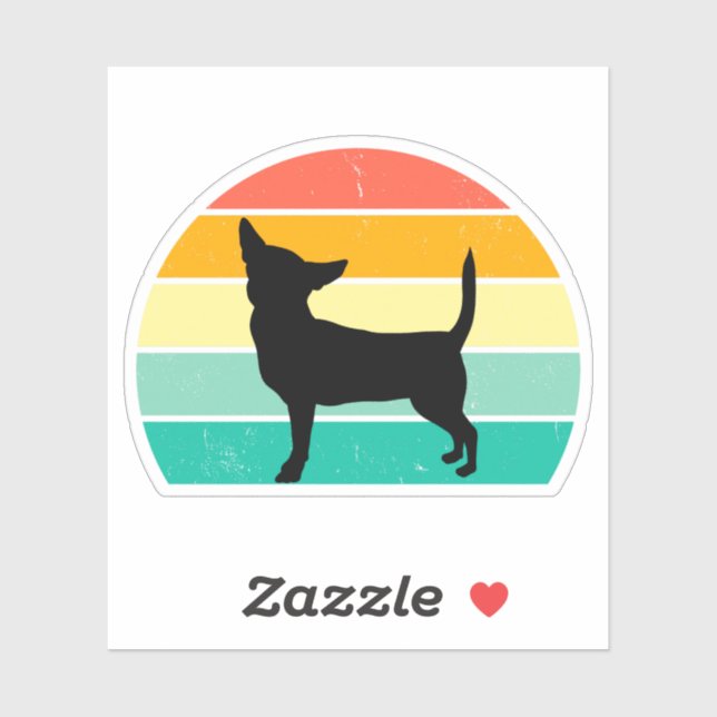Retro Sunset Chihuahua Sticker (Sheet)