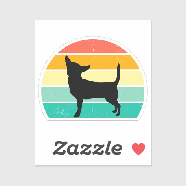 Retro Sunset Chihuahua Sticker (Sheet)