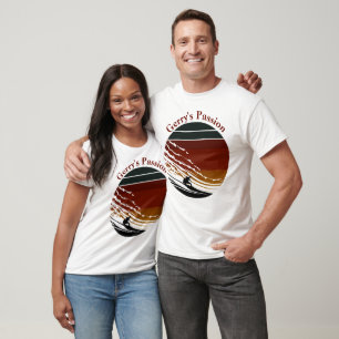 Retro Sunset Circle. Passion for Surfing Editable T-Shirt