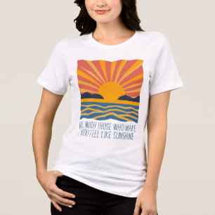 Retro Sunset Coastal Vibes Inspirational Quote Tri-Blend Shirt