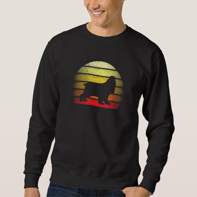 Retro Sunset Cocker Spaniel Dog Theme Design Sweatshirt (Front)