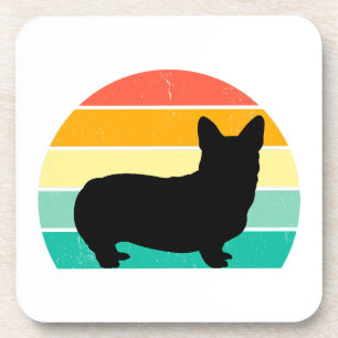 Retro Sunset Corgi Coaster