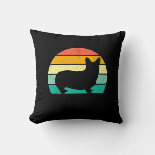 Retro Sunset Corgi Cushion