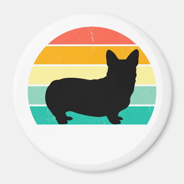 Retro Sunset Corgi   Magnet (Front)