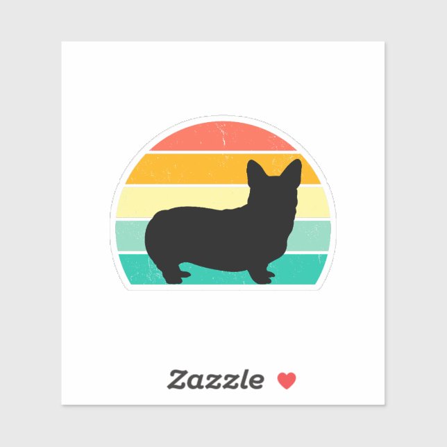 Retro Sunset Corgi Sticker (Sheet)