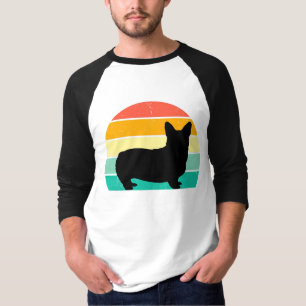 Retro Sunset Corgi    T-Shirt