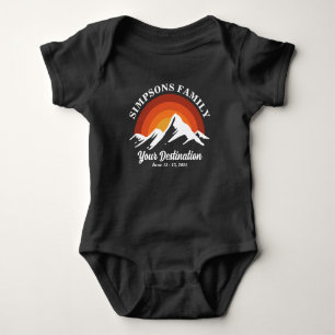 Retro Sunset Custom Family Vacation Group Matching Baby Bodysuit