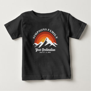 Retro Sunset Custom Family Vacation Group Matching Baby T-Shirt
