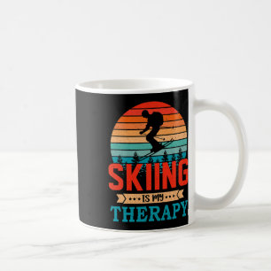 Retro Sunset Design Skiing Gift For Funny Skiers  Coffee Mug