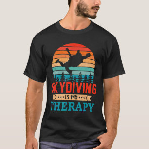 Retro Sunset Design Skydiving Gift For Funny Skydi T-Shirt