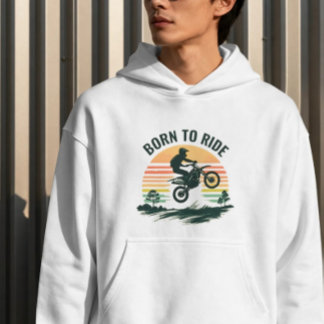 Retro Sunset Dirt Bike Rider Sweatshirt for Bikers