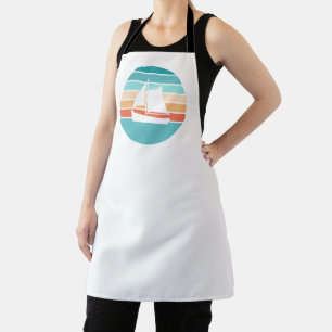 Retro Sunset Distressed Effect + Sailboat Apron