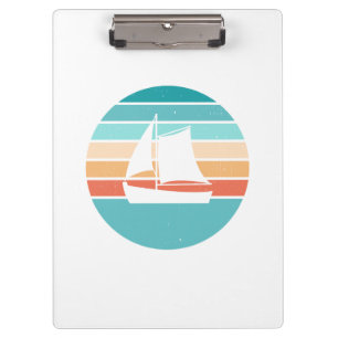 Retro Sunset Distressed Effect + Sailboat Clipboard