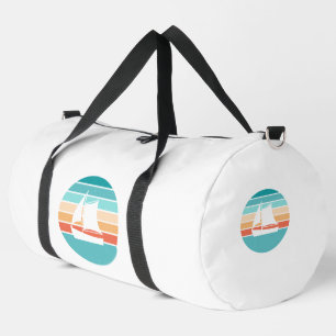 Retro Sunset Distressed Effect + Sailboat Duffle Bag